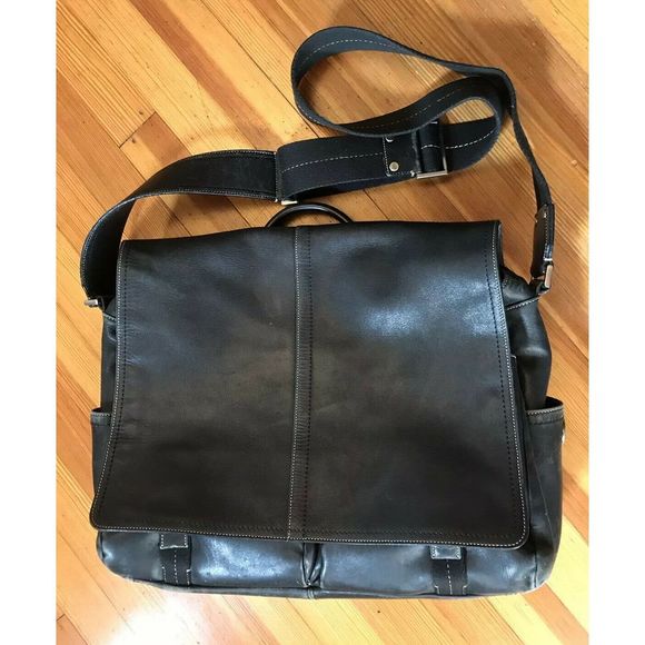 Coach Black Leather Briefcase Bag H05S- 5A01